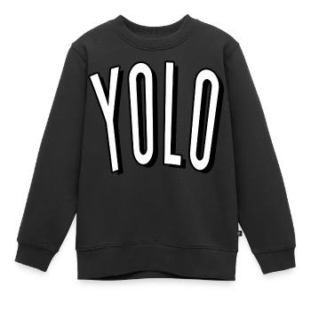yolo YOLO live meilleur jour bonnes vibrations fou meilleur meilleur - Sweat Premium enfant bio - noir - Devant - AI Model Kid Female (0cm)