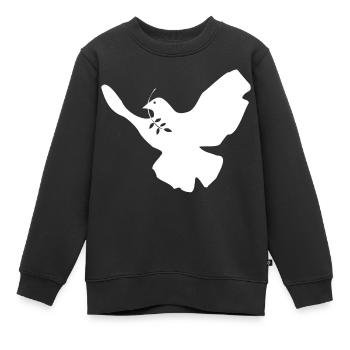 Friedenstaube - Kinder Premium Organic Sweatshirt - Schwarz - Vorne - AI Model Kid Female (0cm)