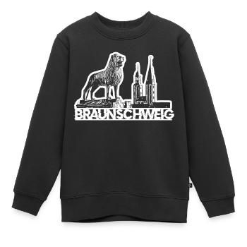 Braunschweig Löwe - Kinder Premium Organic Sweatshirt - Schwarz - Vorne - AI Model Kid Female (0cm)
