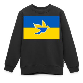 Ukraine friedenstaube - Kinder Premium Organic Sweatshirt - Schwarz - Vorne - AI Model Kid Female (0cm)