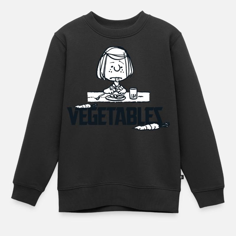 Peanuts Peppermint Patty Gemüse - Kinder Premium Organic Sweatshirt - Schwarz