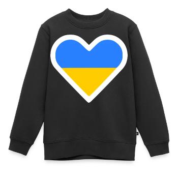 Ukraine - Sweat Premium enfant bio - noir - Devant - AI Model Kid Female (0cm)