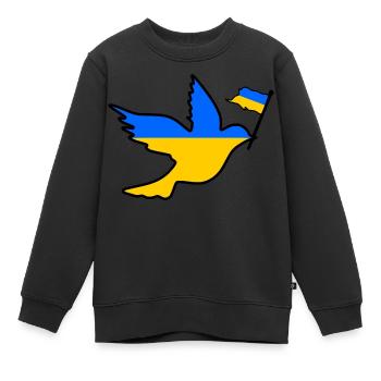 Ukraine - Sweat Premium enfant bio - noir - Devant - AI Model Kid Female (0cm)