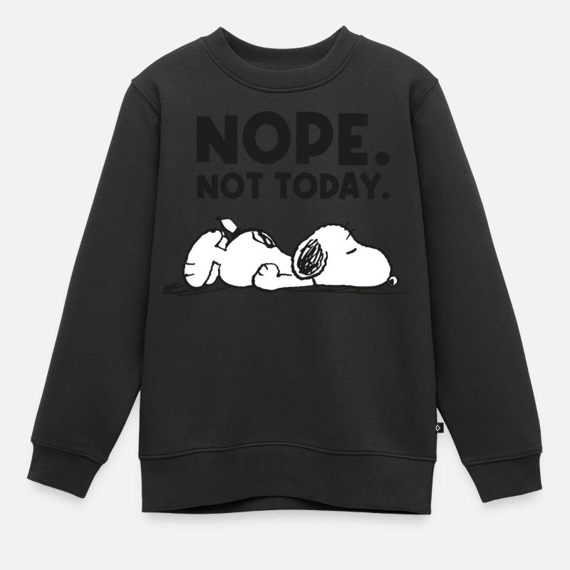 Peanuts Snoopy Nope Not Today Pas Aujourd'hui - Sweat Premium enfant bio - noir