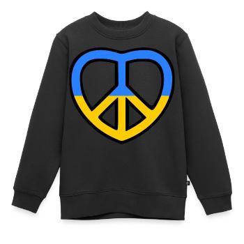 Ukraine - Sweat Premium enfant bio - noir - Devant - AI Model Kid Female (0cm)
