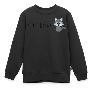 P'tit Loup - Sweat Premium enfant bio - noir - Devant - AI Model Kid Female (0cm)