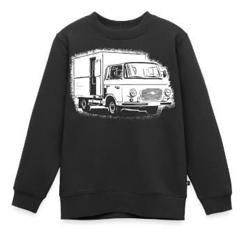 Barka's panel van GDR - Kids Premium Organic Sweatshirt - black - Front - AI Model Kid Female (0cm)