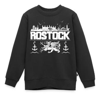 Rostock - Sweat Premium enfant bio - noir - Devant - AI Model Kid Female (0cm)