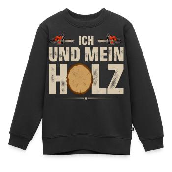 Holzfäller Ich Und Mein Holz - Kinder Premium Organic Sweatshirt - Schwarz - Vorne - AI Model Kid Female (0cm)