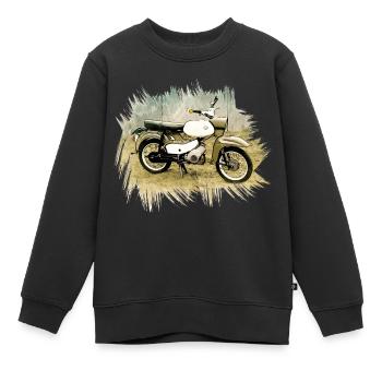 Simson SR 4/4 Hawk - Sweat Premium enfant bio - noir - Devant - AI Model Kid Female (0cm)