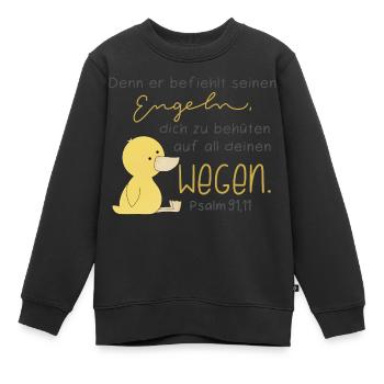 Denn er befielt seinen Engeln, dich zu behüten... - Kinder Premium Organic Sweatshirt - Schwarz - Vorne - AI Model Kid Female (0cm)
