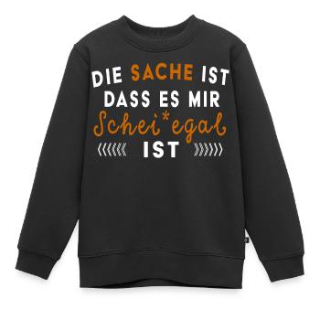 Ist mir Schei*egal Frecher Spruch Provokation Fun - Kinder Premium Organic Sweatshirt - Schwarz - Vorne - AI Model Kid Female (0cm)