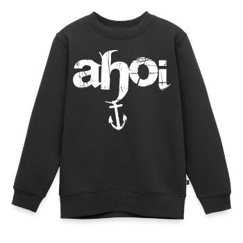 Ahoi - Kinder Premium Organic Sweatshirt - Schwarz - Vorne - AI Model Kid Female (0cm)