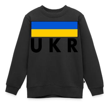 Ukraine - Sweat Premium enfant bio - noir - Devant - AI Model Kid Female (0cm)