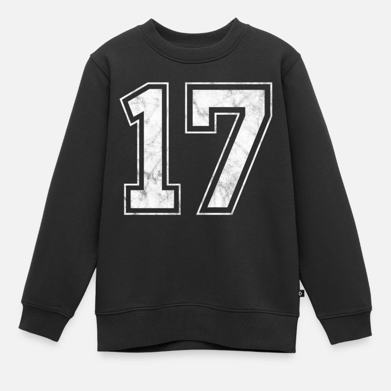 Anzahl 17 - Kinder Premium Organic Sweatshirt - Schwarz