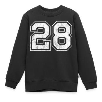 Anzahl 28 - Kinder Premium Organic Sweatshirt - Schwarz - Vorne - AI Model Kid Female (0cm)