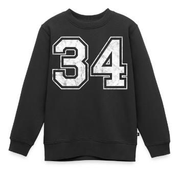 Anzahl 34 - Kinder Premium Organic Sweatshirt - Schwarz - Vorne - AI Model Kid Female (0cm)