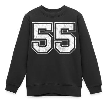 Anzahl 55 - Kinder Premium Organic Sweatshirt - Schwarz - Vorne - AI Model Kid Female (0cm)