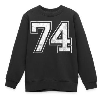 Anzahl 74 - Kinder Premium Organic Sweatshirt - Schwarz - Vorne - AI Model Kid Female (0cm)