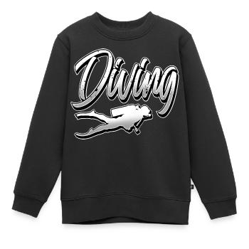 Tauchen Taucher - Kinder Premium Organic Sweatshirt - Schwarz - Vorne - AI Model Kid Female (0cm)
