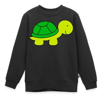 Bébé Tortue - Sweat Premium enfant bio - noir - Devant - AI Model Kid Female (0cm)