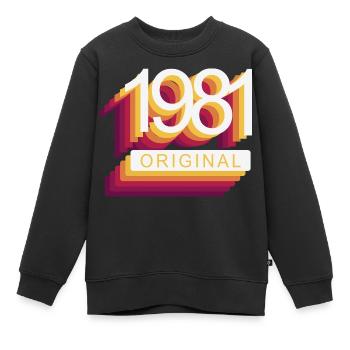 Geboren 1981 - Kinder Premium Organic Sweatshirt - Schwarz - Vorne - AI Model Kid Female (0cm)