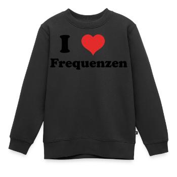 i love Frequenzen - Kinder Premium Organic Sweatshirt - Schwarz - Vorne - AI Model Kid Female (0cm)