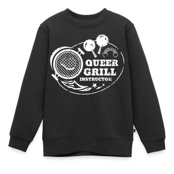 Chemise d’instructeur Queer Grill - Sweat Premium enfant bio - noir - Devant - AI Model Kid Female (0cm)