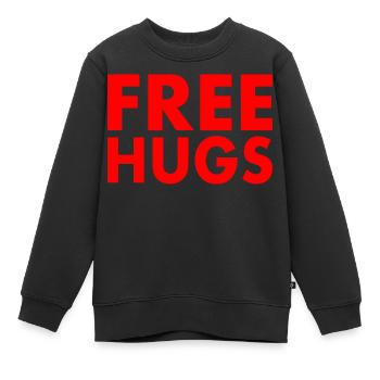 Free hugs - Kinder Premium Organic Sweatshirt - Schwarz - Vorne - AI Model Kid Female (0cm)