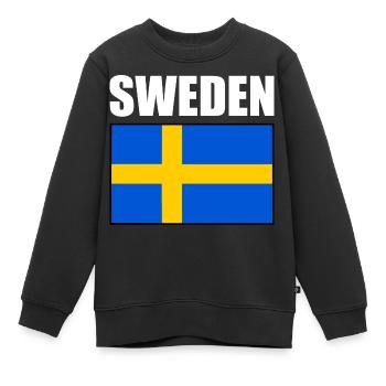 Schweden - Kinder Premium Organic Sweatshirt - Schwarz - Vorne - AI Model Kid Female (0cm)