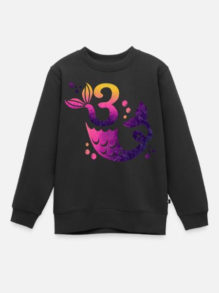 3 Birthday Mermaid - Kids Premium Organic Sweatshirt - black