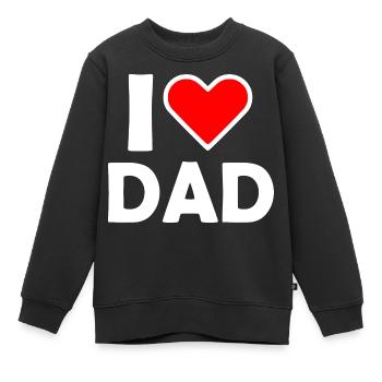I love dad - Kinder Premium Organic Sweatshirt - Schwarz - Vorne - AI Model Kid Female (0cm)