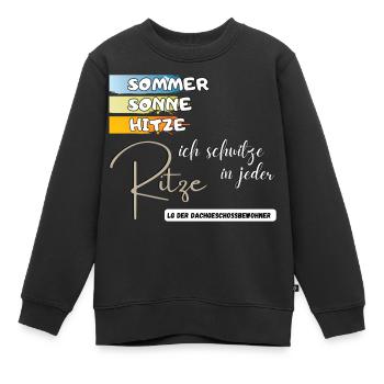 Sommer Sonne Hitze ich schwitze in jeder Ritze fun - Kinder Premium Organic Sweatshirt - Schwarz - Vorne - AI Model Kid Female (0cm)