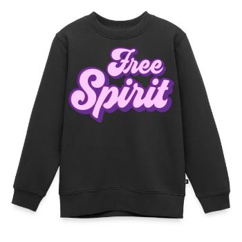 Free Spirit - Kinder Premium Organic Sweatshirt - Schwarz - Vorne - AI Model Kid Female (0cm)