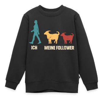 Ziege Hirte Ziegen - Kinder Premium Organic Sweatshirt - Schwarz - Vorne - AI Model Kid Female (0cm)