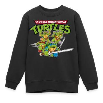 Teenage Mutant Ninja Turtles Logo - Kinder Premium Organic Sweatshirt - Schwarz - Vorne - AI Model Kid Female (0cm)