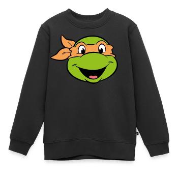 Teenage Mutant Ninja Turtles Michelangelo Kostüm - Kinder Premium Organic Sweatshirt - Schwarz - Vorne - AI Model Kid Female (0cm)