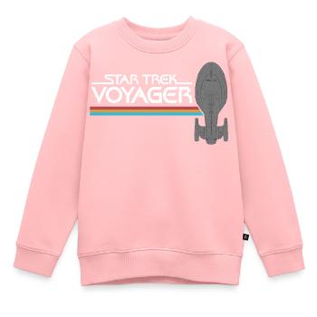 Star Trek Voyager Regenbogen Logo - Kinder Premium Organic Sweatshirt - Rosa - Vorne - AI Model Kid Female (0cm)