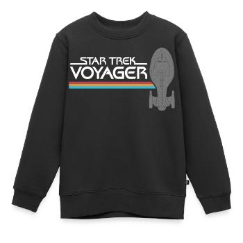 Star Trek Voyager Regenbogen Logo - Kinder Premium Organic Sweatshirt - Schwarz - Vorne - AI Model Kid Female (0cm)