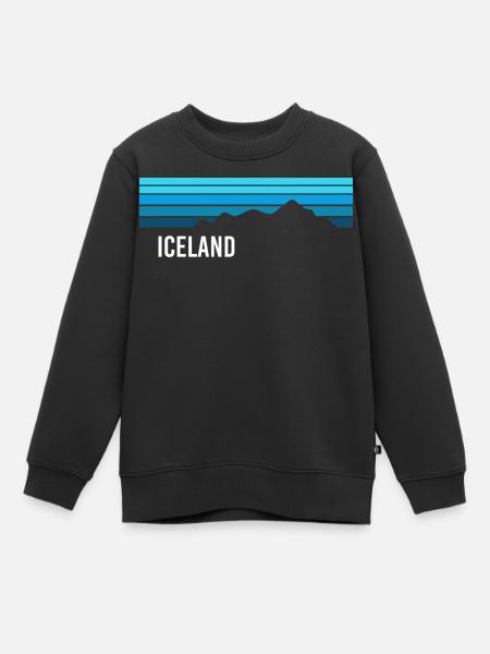 Île Islande Geysir Fjords Volcan - Sweat Premium enfant bio - noir