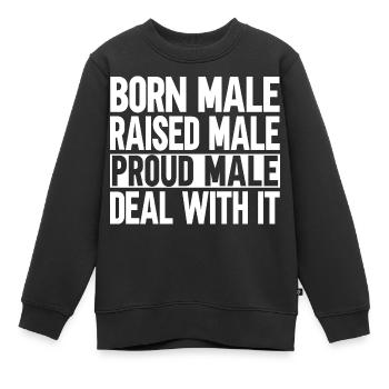 Homme né mâle élevé - Sweat Premium enfant bio - noir - Devant - AI Model Kid Female (0cm)