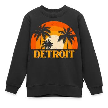 Detroit - Sweat Premium enfant bio - noir - Devant - AI Model Kid Female (0cm)