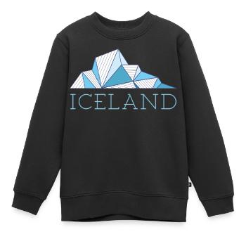 Islande Ice Floe Glacier d’Islande - Sweat Premium enfant bio - noir - Devant - AI Model Kid Female (0cm)