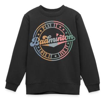 Badminton (Play It - Love It - Live It - Edition) - Sweat Premium enfant bio - noir - Devant - AI Model Kid Female (0cm)