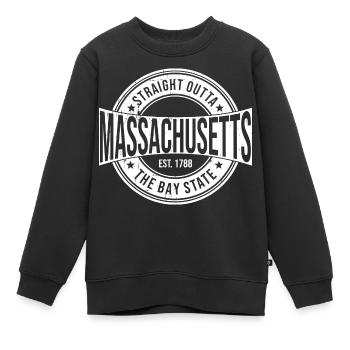 Massachusetts - Kinder Premium Organic Sweatshirt - Schwarz - Vorne - AI Model Kid Female (0cm)