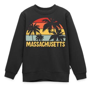 Massachusetts - Kinder Premium Organic Sweatshirt - Schwarz - Vorne - AI Model Kid Female (0cm)