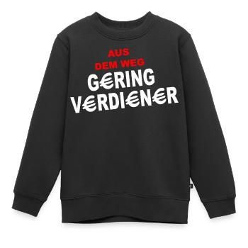 Aus dem Weg Geringverdiener - Kinder Premium Organic Sweatshirt - Schwarz - Vorne - AI Model Kid Female (0cm)
