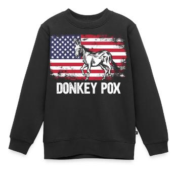 Variole de l’âne - Sweat Premium enfant bio - noir - Devant - AI Model Kid Female (0cm)