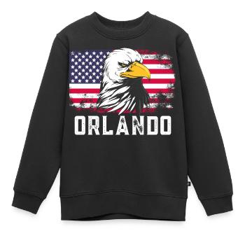 Orlando Floride - Sweat Premium enfant bio - noir - Devant - AI Model Kid Female (0cm)