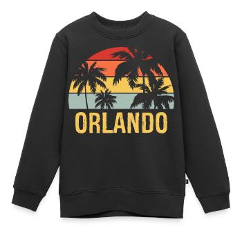 Orlando Floride - Sweat Premium enfant bio - noir - Devant - AI Model Kid Female (0cm)